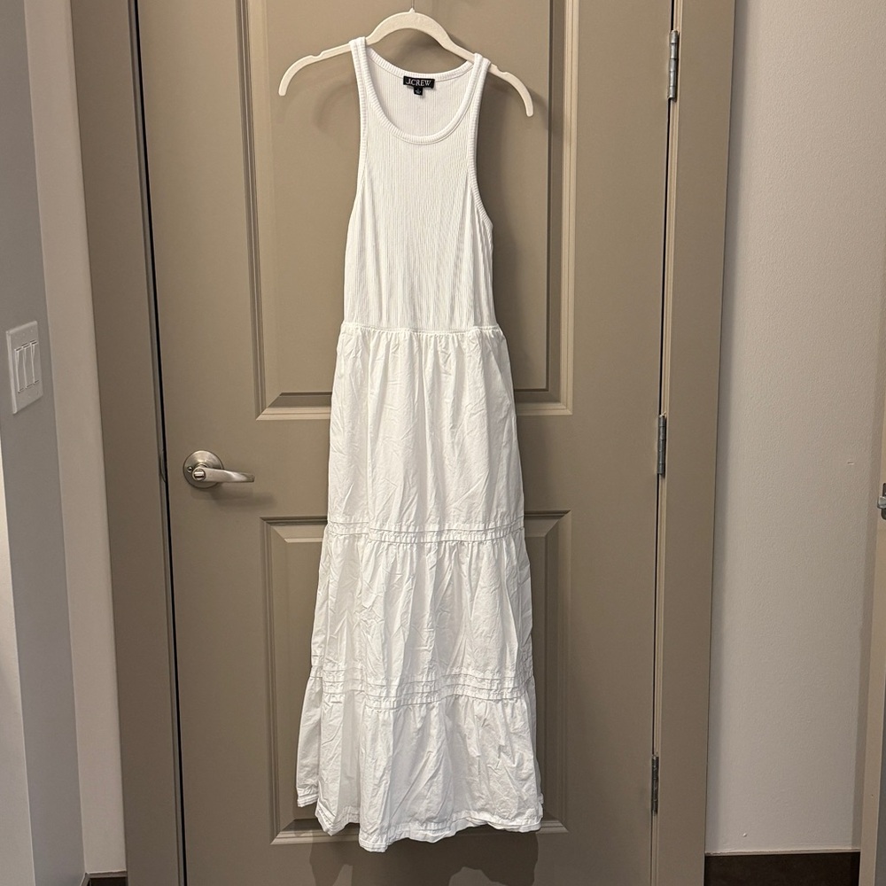 J. Crew Vintage Rib high-neck cutaway tank dress with Poplin Skirt - Picture 2 of 4